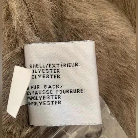 NWT Via Spiga Faux Fur Coat: Dark Taupe, Fir Lining, Pockets, Button/Snap XL - Picture 14 of 15
